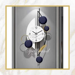 Crescent Design Metal Wall Art Clock-SpellBound