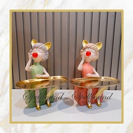 Sitting Bubble Girl Figurine with Platter