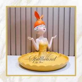 Dress Girl Storage/ Serving Platter Figurine – Yellow