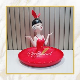 Dress Girl Storage/ Serving Platter Figurine – Red