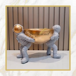2 Side Astronaut Figurine Storage/ Serving Bowl
