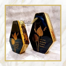 Black & Gold Glossy Vases Set