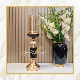 Black & Gold Marble Candle Stand
