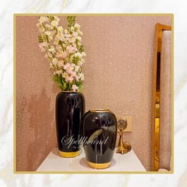 Black Desire Gold Rim Decorative Vases Set